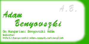 adam benyovszki business card