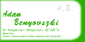 adam benyovszki business card